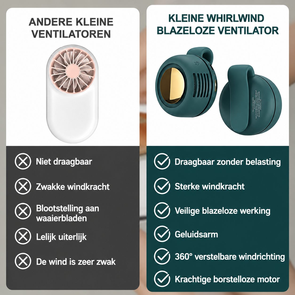 AeroBreeze | Draagbare Mini Ventilator
