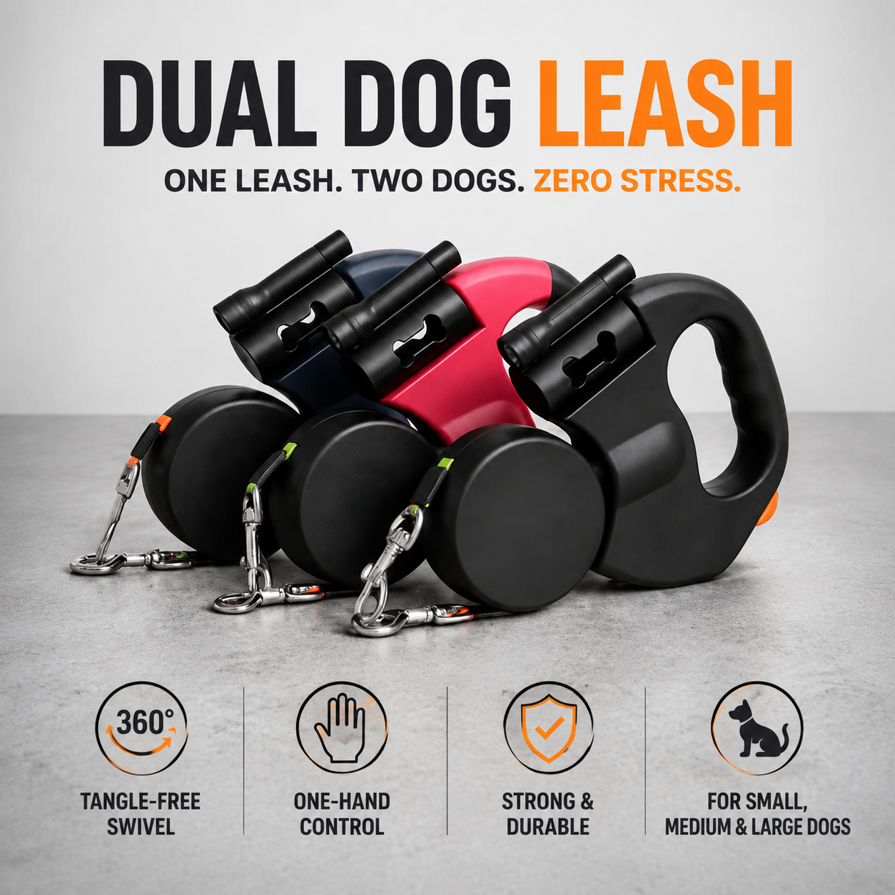Dual Dog Leash | Stressvrije wandelingen met twee honden