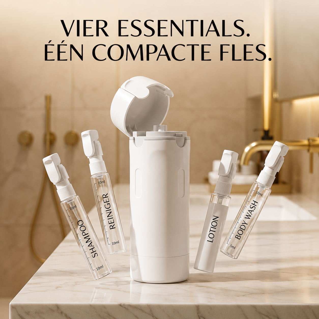 TravelFlow | Al Je Verzorgingsproducten In Één Compacte Fles