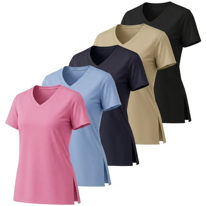 ActiveFit | 5-Pack Zachte V-Hals Sportshirts