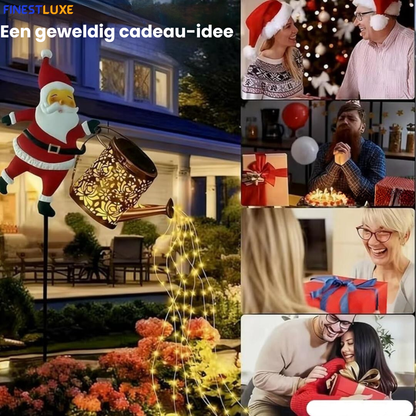 SantaSprinkle | Zonne-energie Kerst Gieter-Lantaarn met LED Verlichting