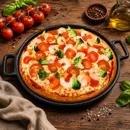 CrispPan | 14 Inch Gietijzeren Pizzapan Voor Een Krokante Bodem