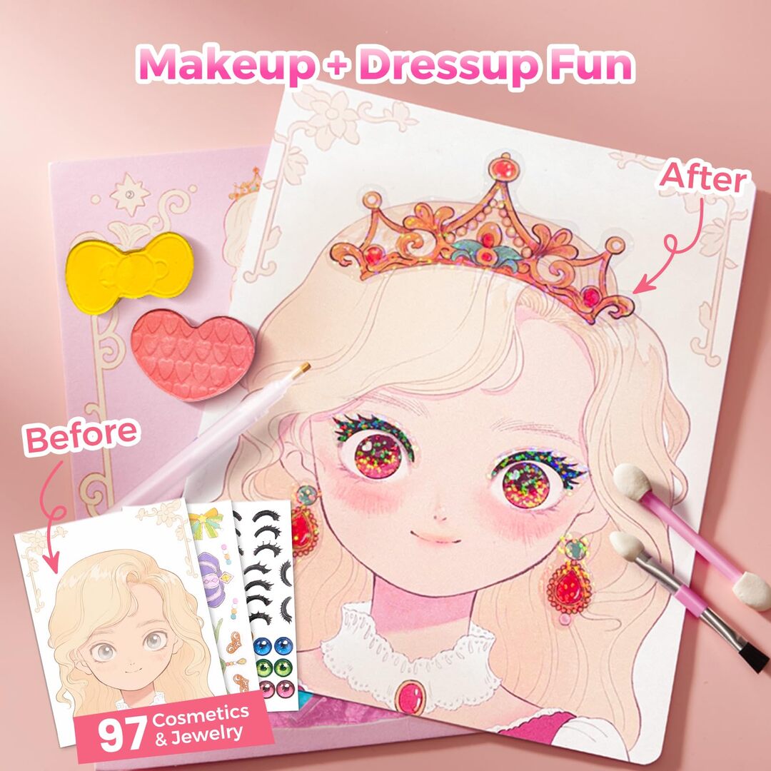 RoyalGlam | Creatief Sticker- & Make-Up Boek voor Kleine Kunstenaars
