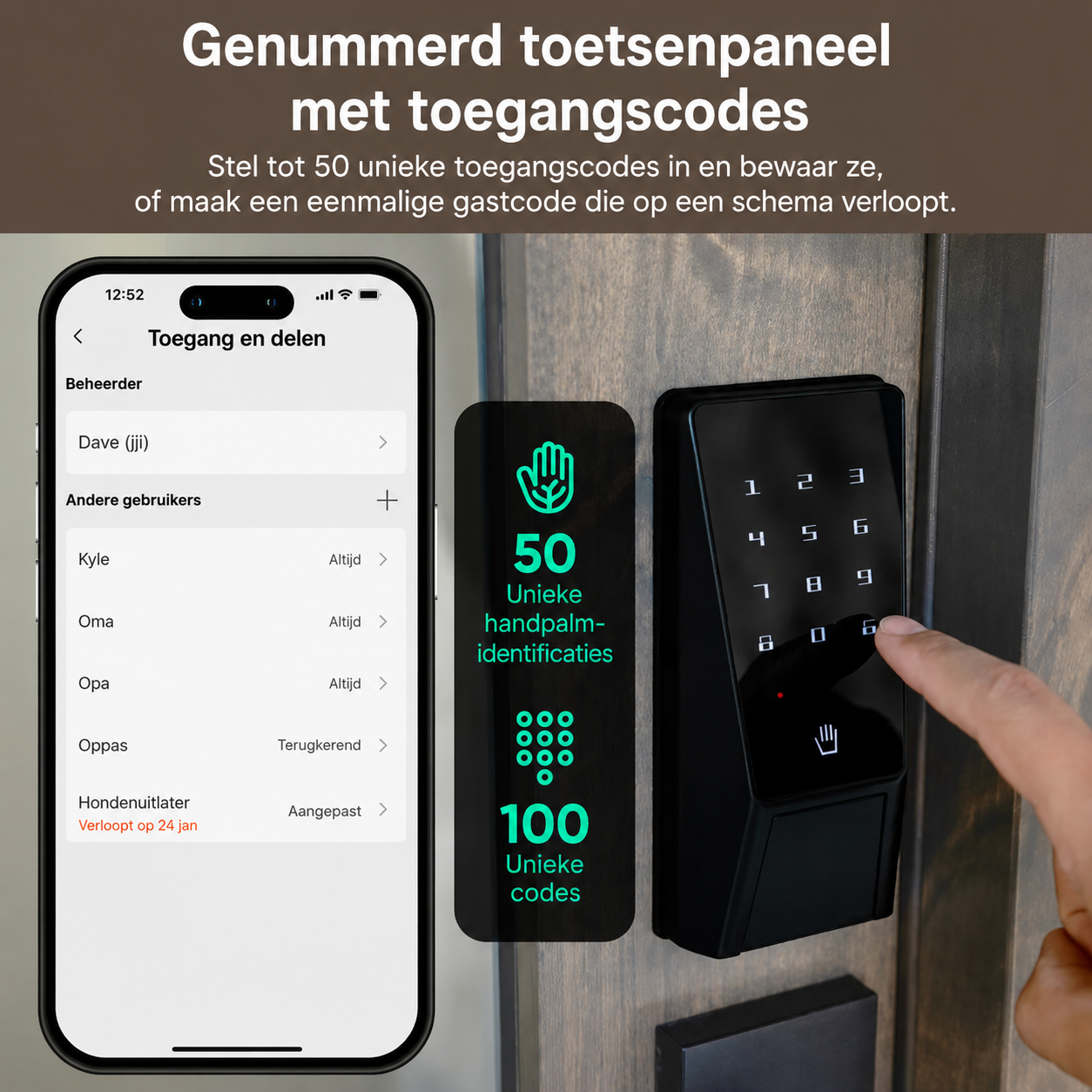 PalmLock | Slim WiFi-Deurslot Met Handpalmherkenning