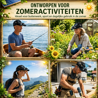 SolarBreeze | Verkoelende Outdoor Hoed Met Zonne-energie En USB