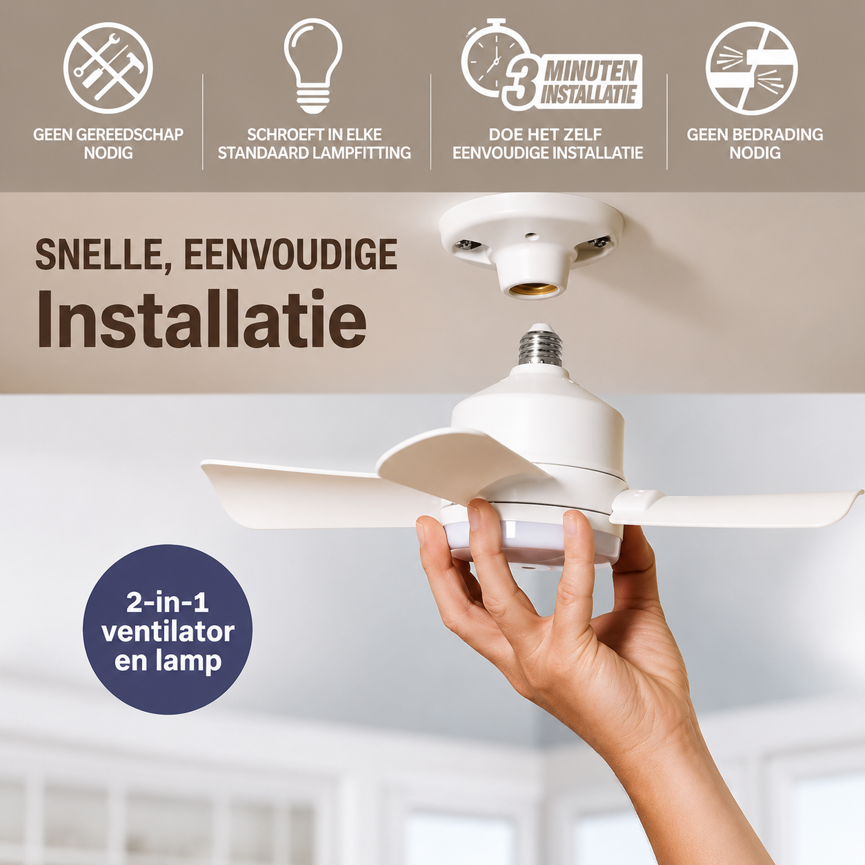SocketFan Pro | Directe Verkoeling En Verlichting In Één