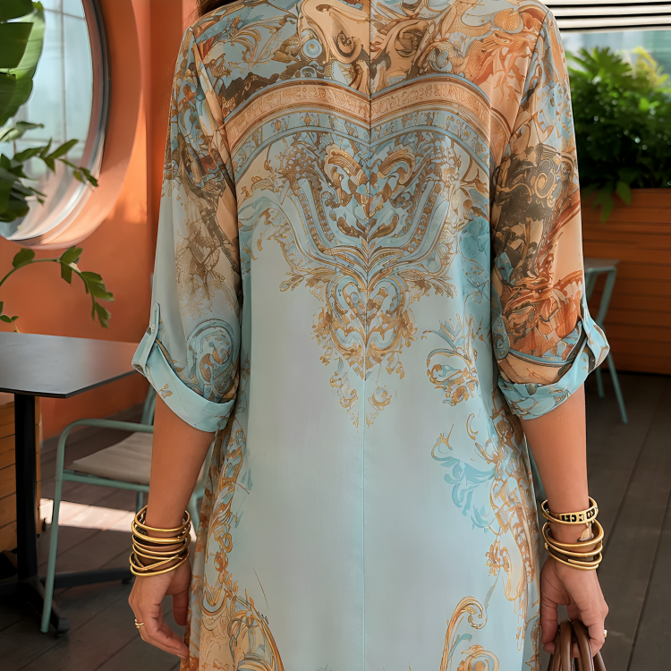 Cléo | Zijden Kaftan Maxi Jurk