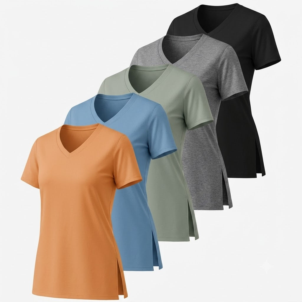 ActiveFit | 5-Pack Zachte V-Hals Sportshirts