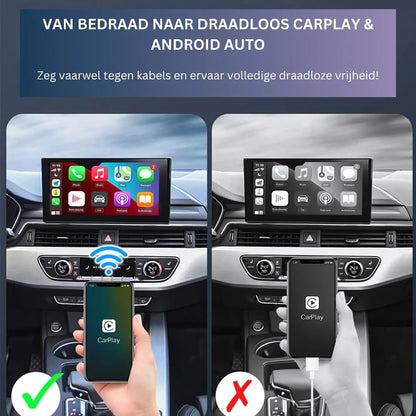 EasyPlay | Draadloze Apple CarPlay & Android Auto | USB & USB-C