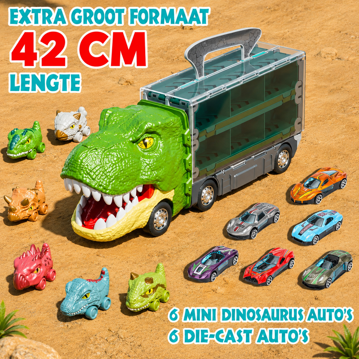 DinoTrack | Dinosaurus Transporttruck Voor Kinderen