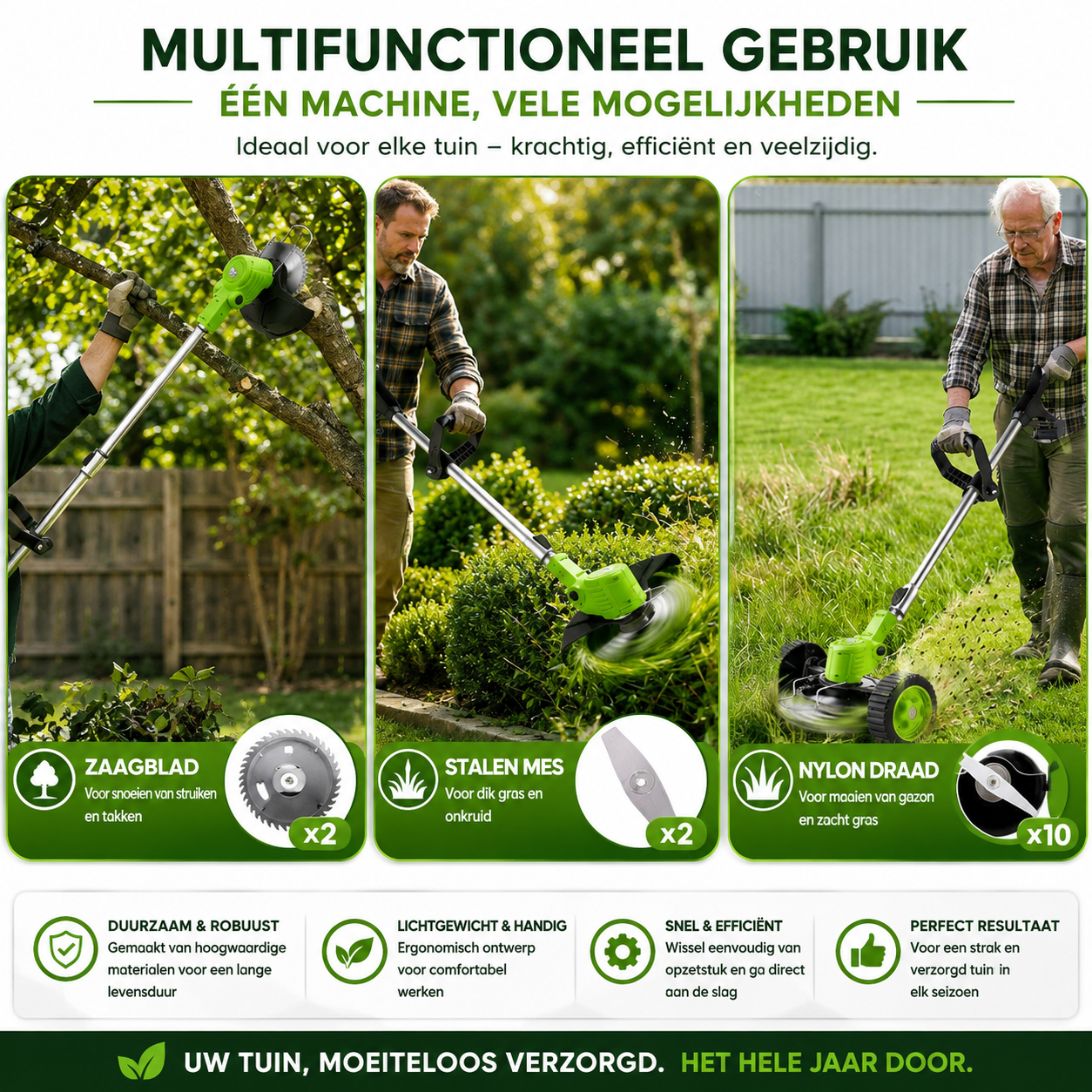 TrimFlex | Draadloze Grastrimmer met Verstelbare Steel