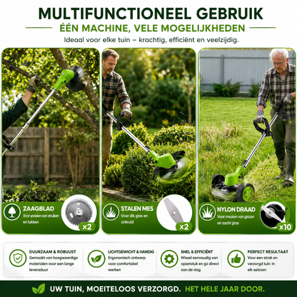 TrimFlex | Draadloze Grastrimmer met Verstelbare Steel