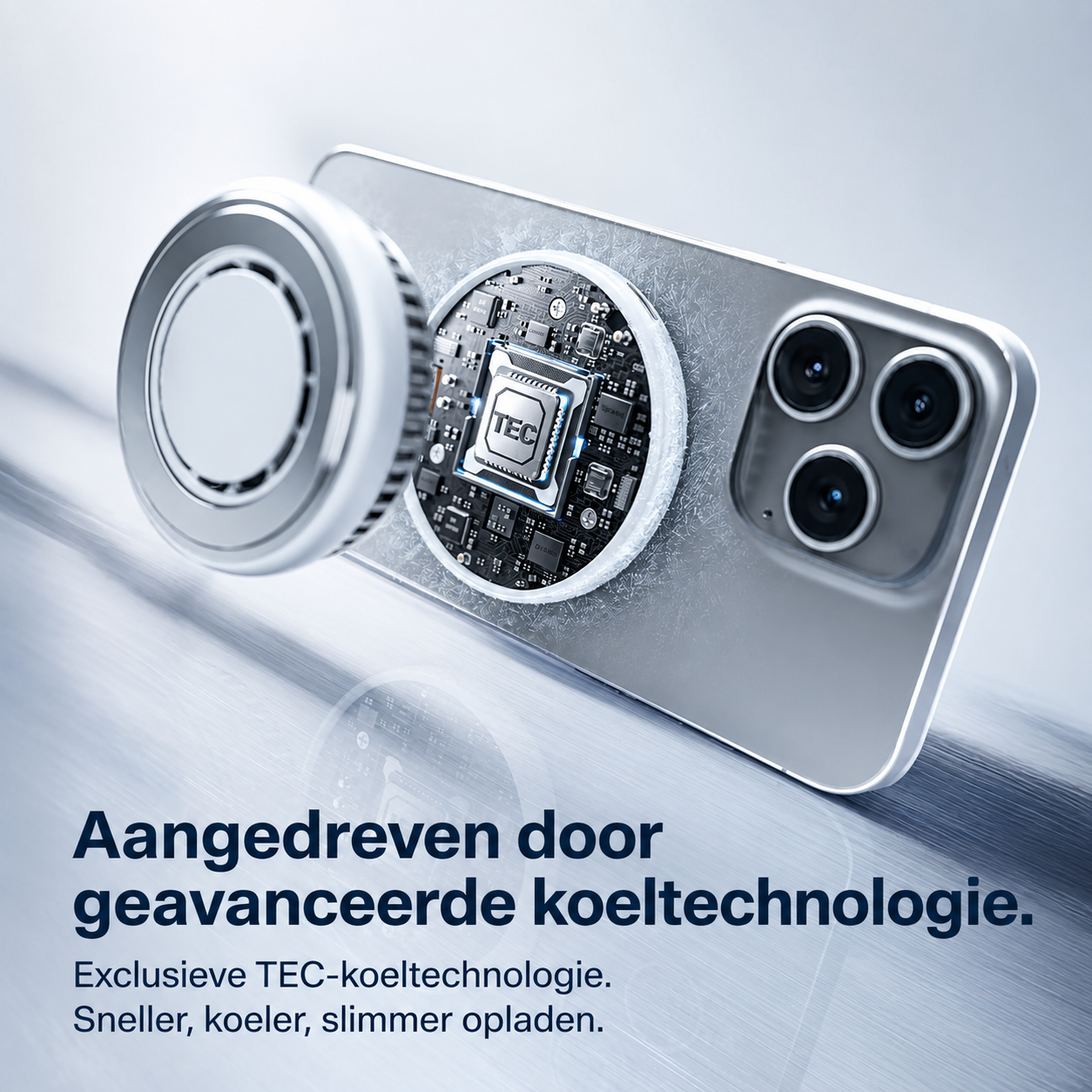 PolarCircle | 25W Draadloze Snellader met Actieve TEC-koeling