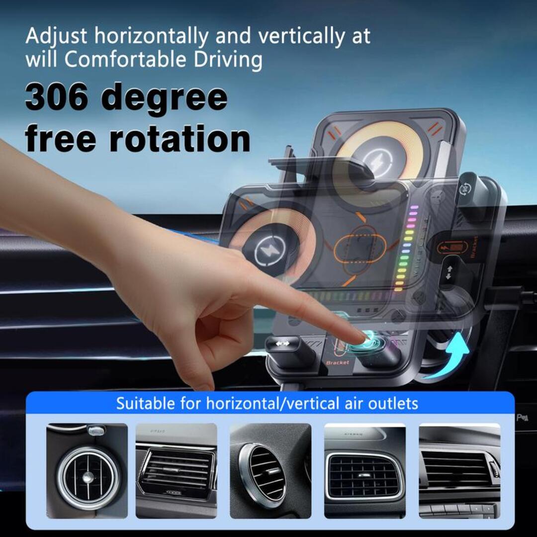 DriveCharge | Draadloze Auto Telefoonhouder met Snelladen en Sensor