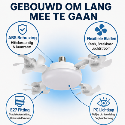 BreezeSocket | 2-in-1 Stille LED-Plafondventilator Met Afstandsbediening