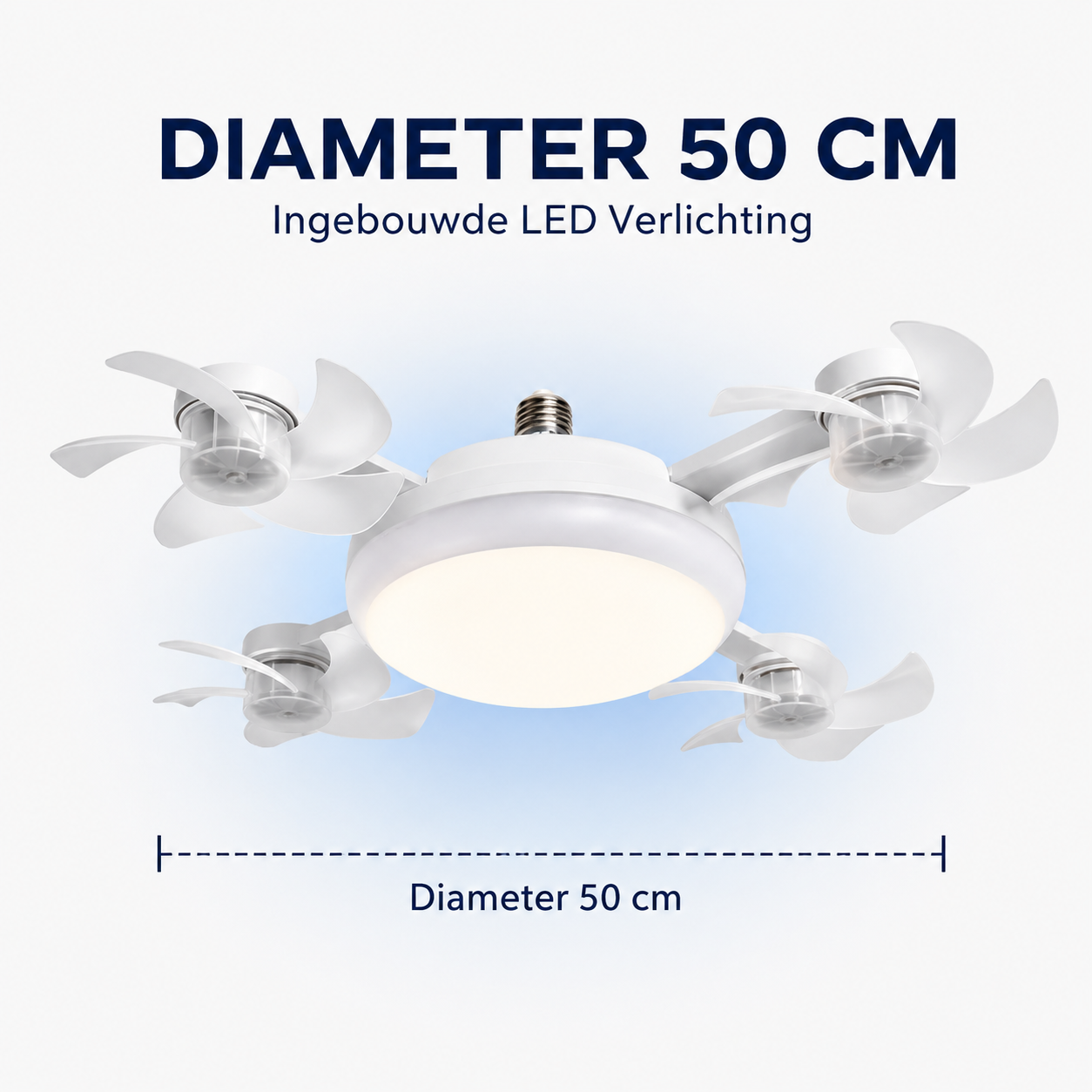 BreezeSocket | 2-in-1 Stille LED-Plafondventilator Met Afstandsbediening