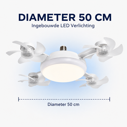 BreezeSocket | 2-in-1 Stille LED-Plafondventilator Met Afstandsbediening