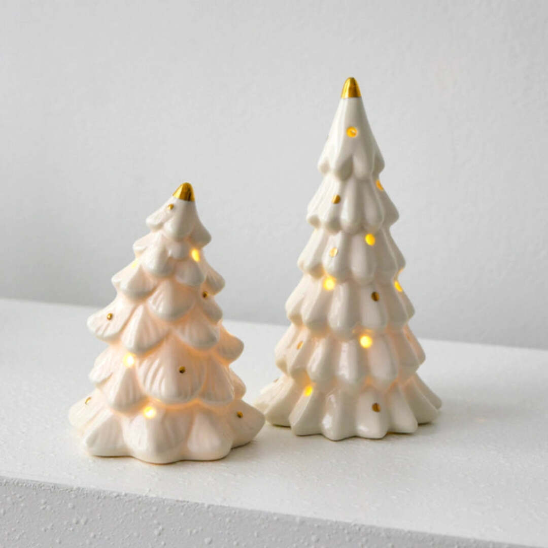 SnowLight | Handgemaakte Keramische Dorp met Verlichte Vensters