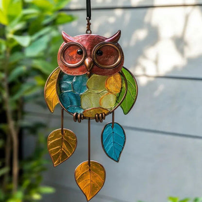 BrightFeather | Decoratieve Glaslook Uil voor Zonlicht en Kleur