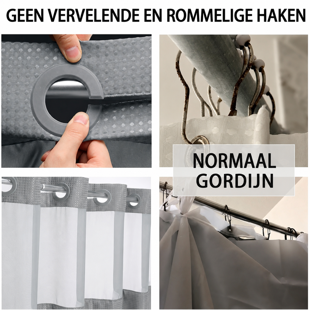Showercurtain | Snel Ophangen Zonder Losse Haken