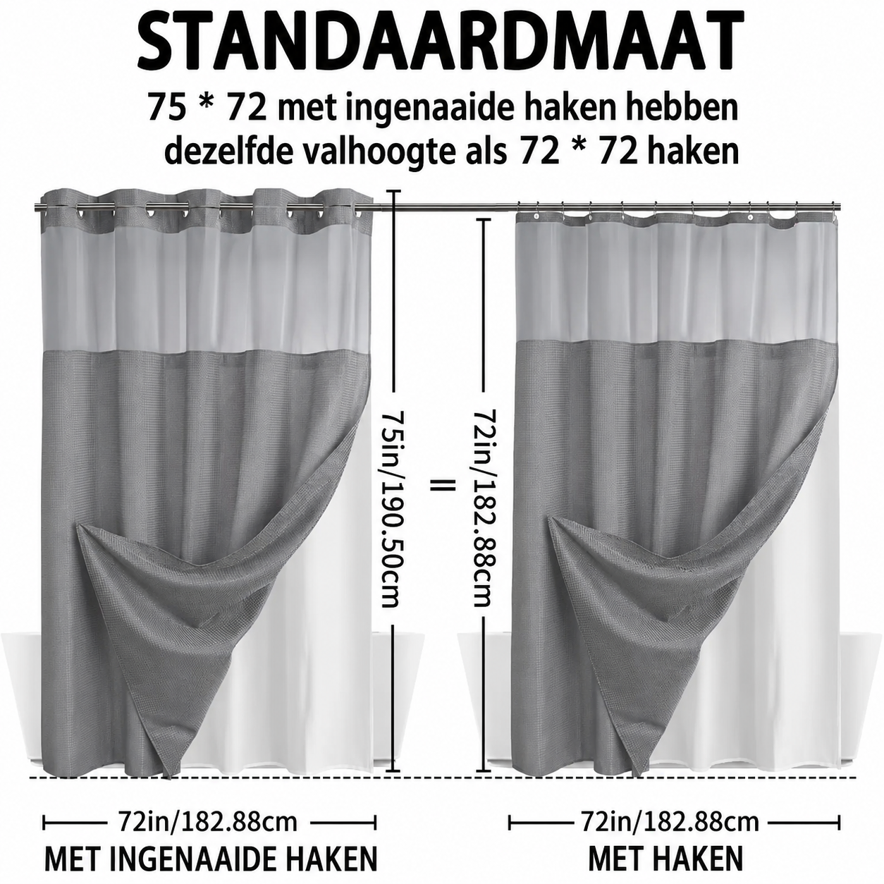 Showercurtain | Snel Ophangen Zonder Losse Haken