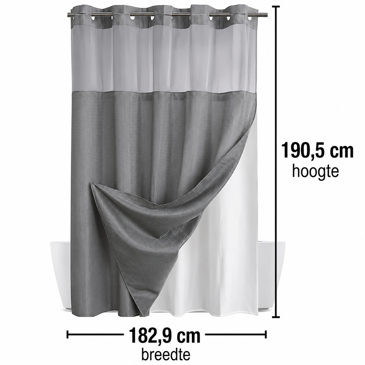 Showercurtain | Snel Ophangen Zonder Losse Haken