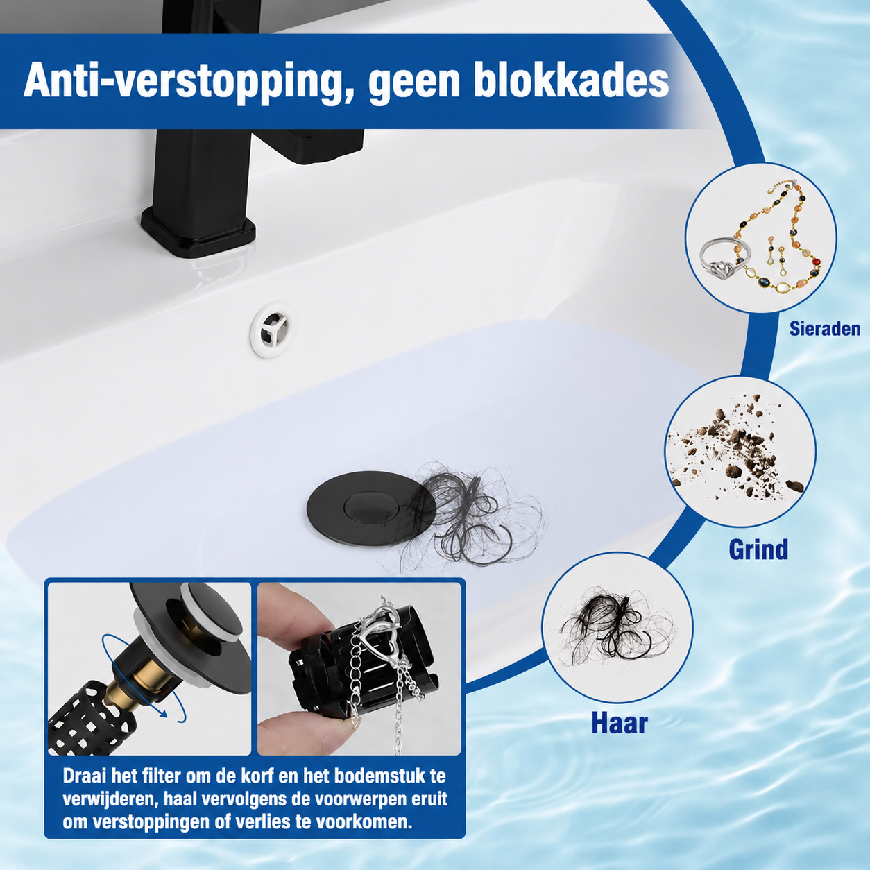 SinkGuard | Slimme Pop-up Afvoerstop Voor Een Schone Wastafel
