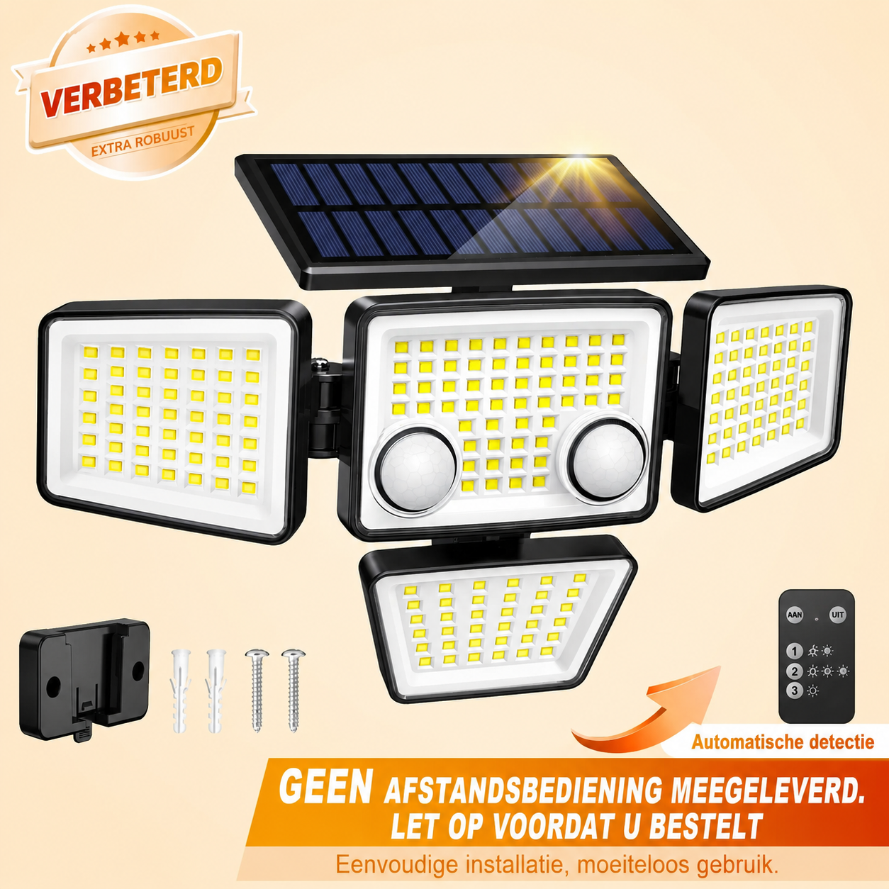 LumiGuard | Draadloze Solar Buitenlamp met Bewegingssensor