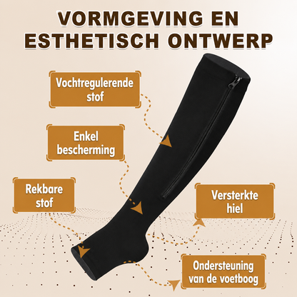 SportRits | Compressiesokken Met Rits Voor Actieve Benen
