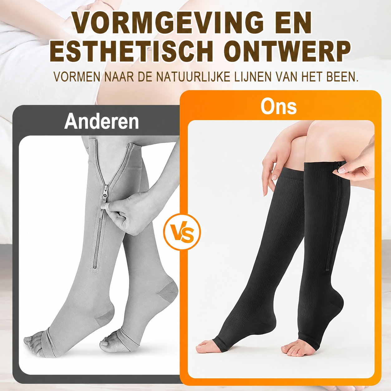 SportRits | Compressiesokken Met Rits Voor Actieve Benen