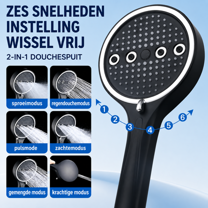 ShowerFlex | Handdouche Met 6 Straalstanden En Krachtige Waterdruk