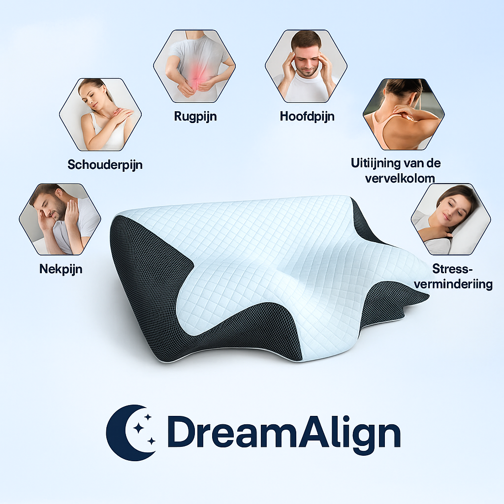 DreamAlign | Ergonomisch Kussen voor Pijnvrij en Rustgevend Slapen
