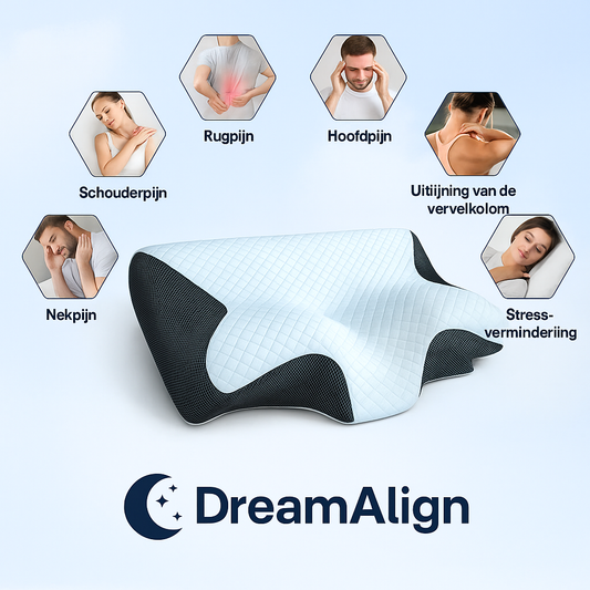 DreamAlign | Ergonomisch Kussen voor Pijnvrij en Rustgevend Slapen