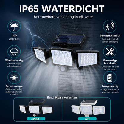 LumiGuard | Draadloze Solar Buitenlamp met Bewegingssensor