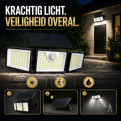 LumiGuard | Draadloze Solar Buitenlamp met Bewegingssensor