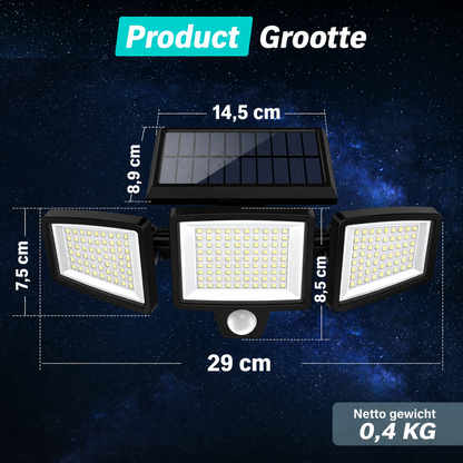 LumiGuard | Draadloze Solar Buitenlamp met Bewegingssensor