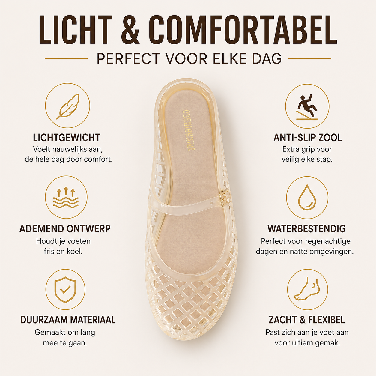 JellyComfort | Waterbestendige Damesflats Voor Zomerse Dagen