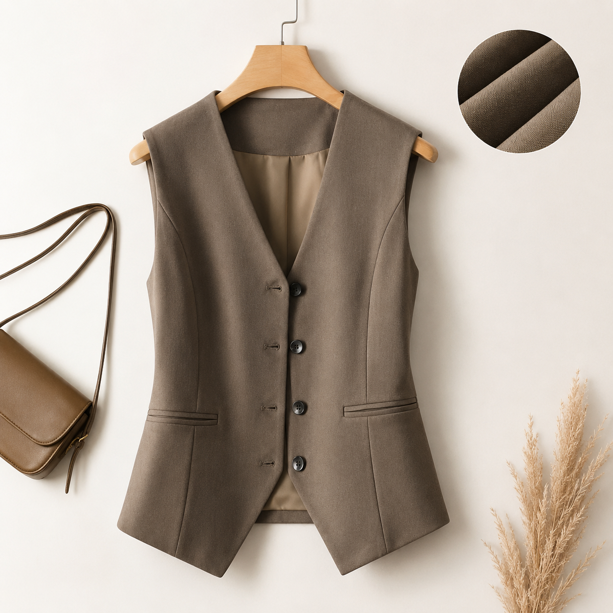 Élan Vest |Dames Elegante Giletblazer met V-Hals