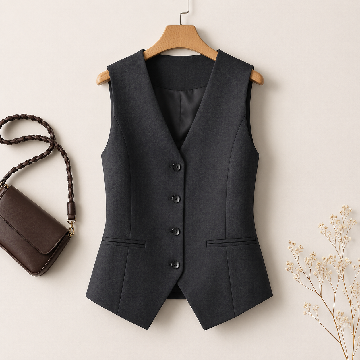 Élan Vest |Dames Elegante Giletblazer met V-Hals