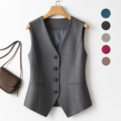 Élan Vest |Dames Elegante Giletblazer met V-Hals