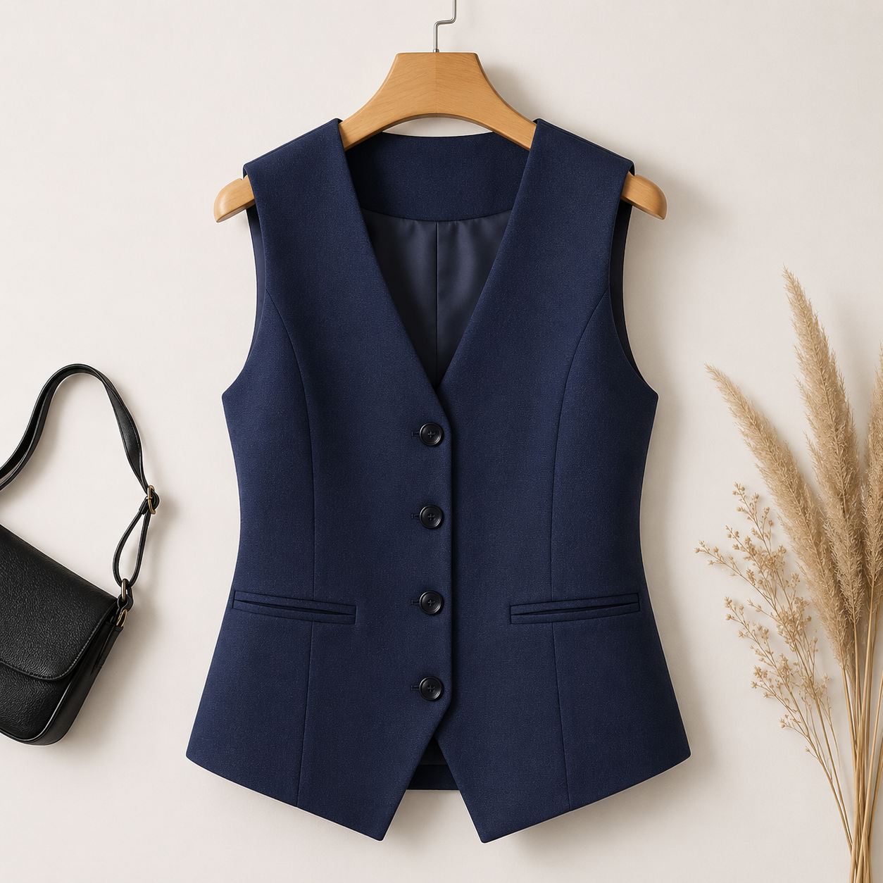 Élan Vest |Dames Elegante Giletblazer met V-Hals