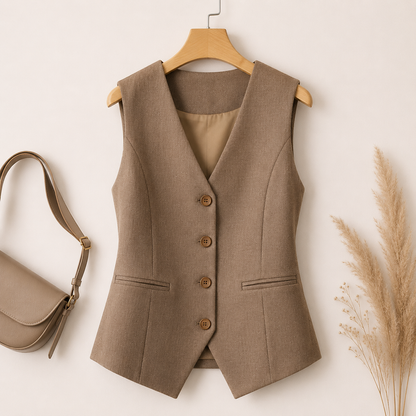 Élan Vest |Dames Elegante Giletblazer met V-Hals