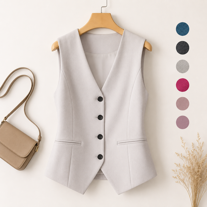Élan Vest |Dames Elegante Giletblazer met V-Hals