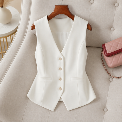 Élan Vest |Dames Elegante Giletblazer met V-Hals