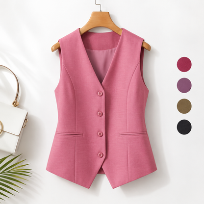Élan Vest |Dames Elegante Giletblazer met V-Hals