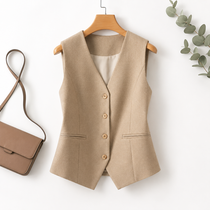 Élan Vest |Dames Elegante Giletblazer met V-Hals