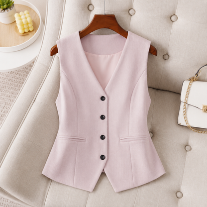 Élan Vest |Dames Elegante Giletblazer met V-Hals