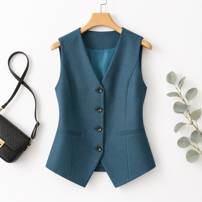 Élan Vest |Dames Elegante Giletblazer met V-Hals