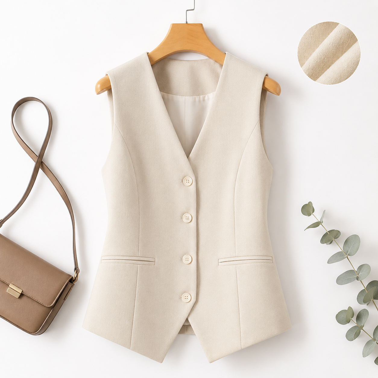 Élan Vest |Dames Elegante Giletblazer met V-Hals