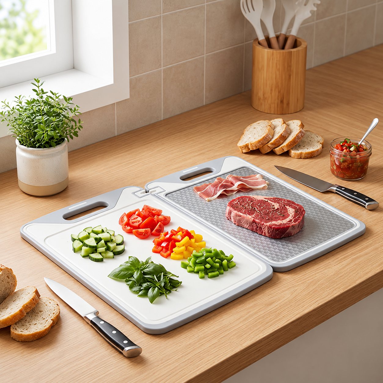 Snijplank | Dubbelzijdige Snijplank Voor Veiliger Koken